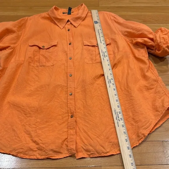 Lauren Ralph Lauren women’s button down 100% linen shirt size 3X. - Picture 5 of 5